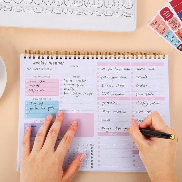 Weekly To Do List Notepad, 8.5''x11'' Weekly Desk Planner with 52 Tear Off Sheet - Picture 5 of 6